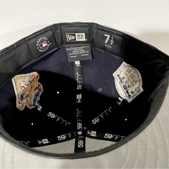 NEW ERA NY YANKEES ALL OVER PATCH 27x CHAMPIONSHIP WORLD SERIES FITTED HAT 7 1/2 - Picture 6 of 6